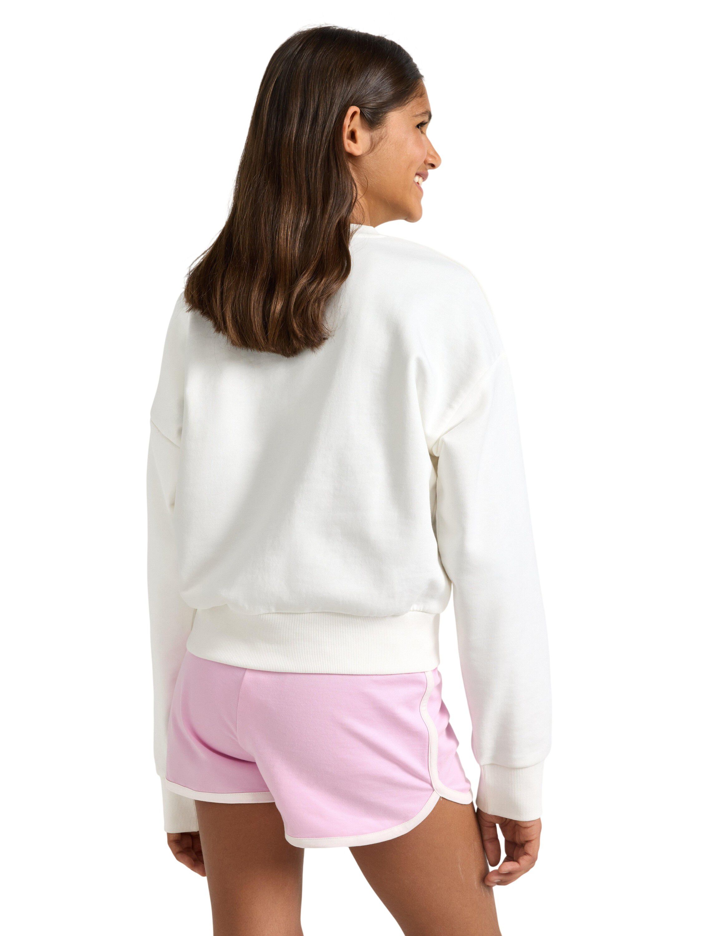 Oversized, avkortet sweatshirt med