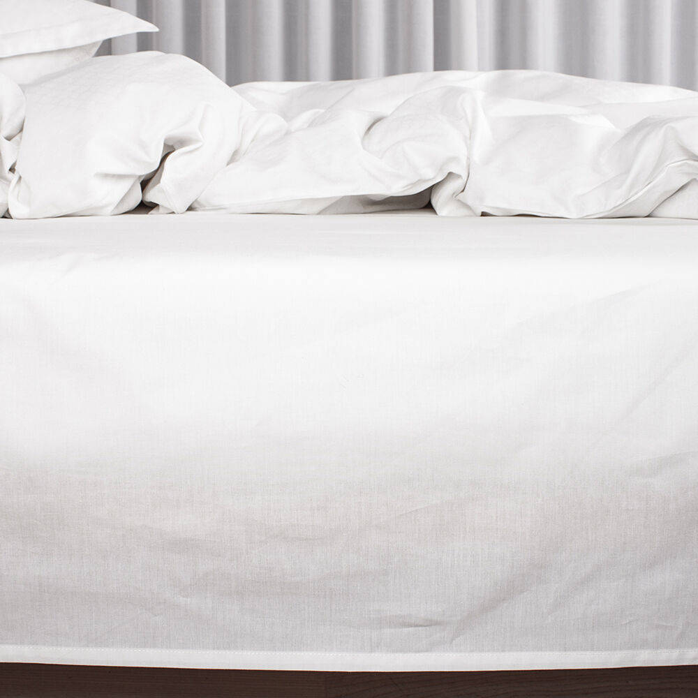 &Oslash;kologisk lagen, percale - GOTS, hvid