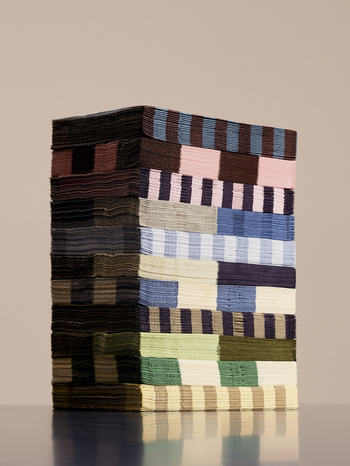 Pattern Napkins-Set of 20 Lunch-Light pink, bordeaux and black M check