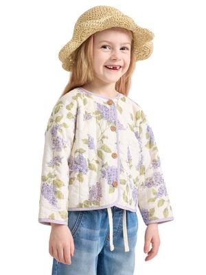 Jacket in quilted material with but