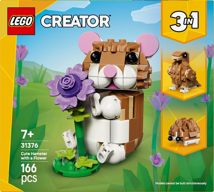 Sød hamster med blomst 31376
