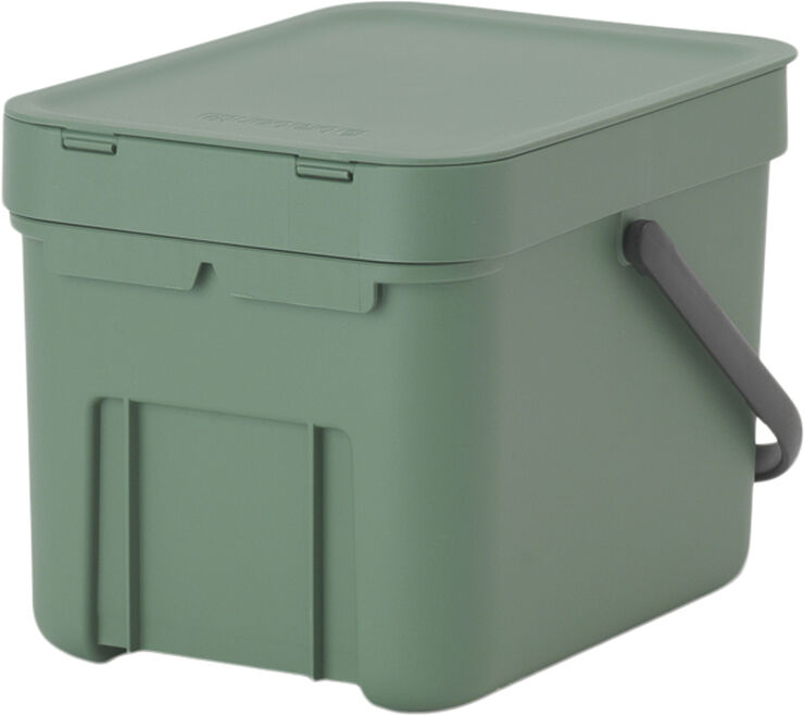 Affaldsspand m/låg sort.kon. 6 ltr.