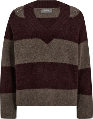 MMTaci Stripe LS V-Neck Knit
