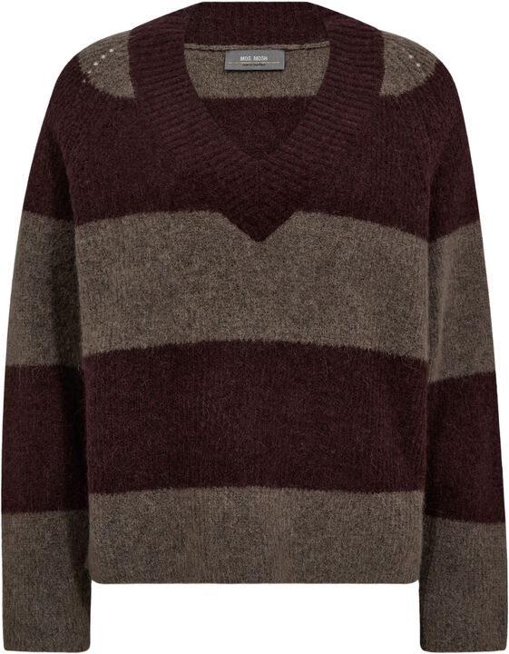 MMTaci Stripe LS V-Neck Knit