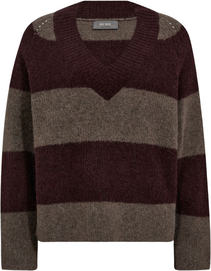 MMTaci Stripe LS V-Neck Knit