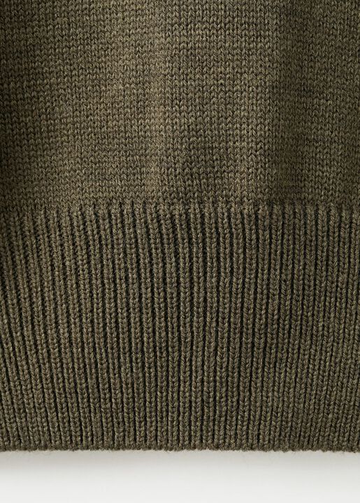 Perkins-neck sweater with button