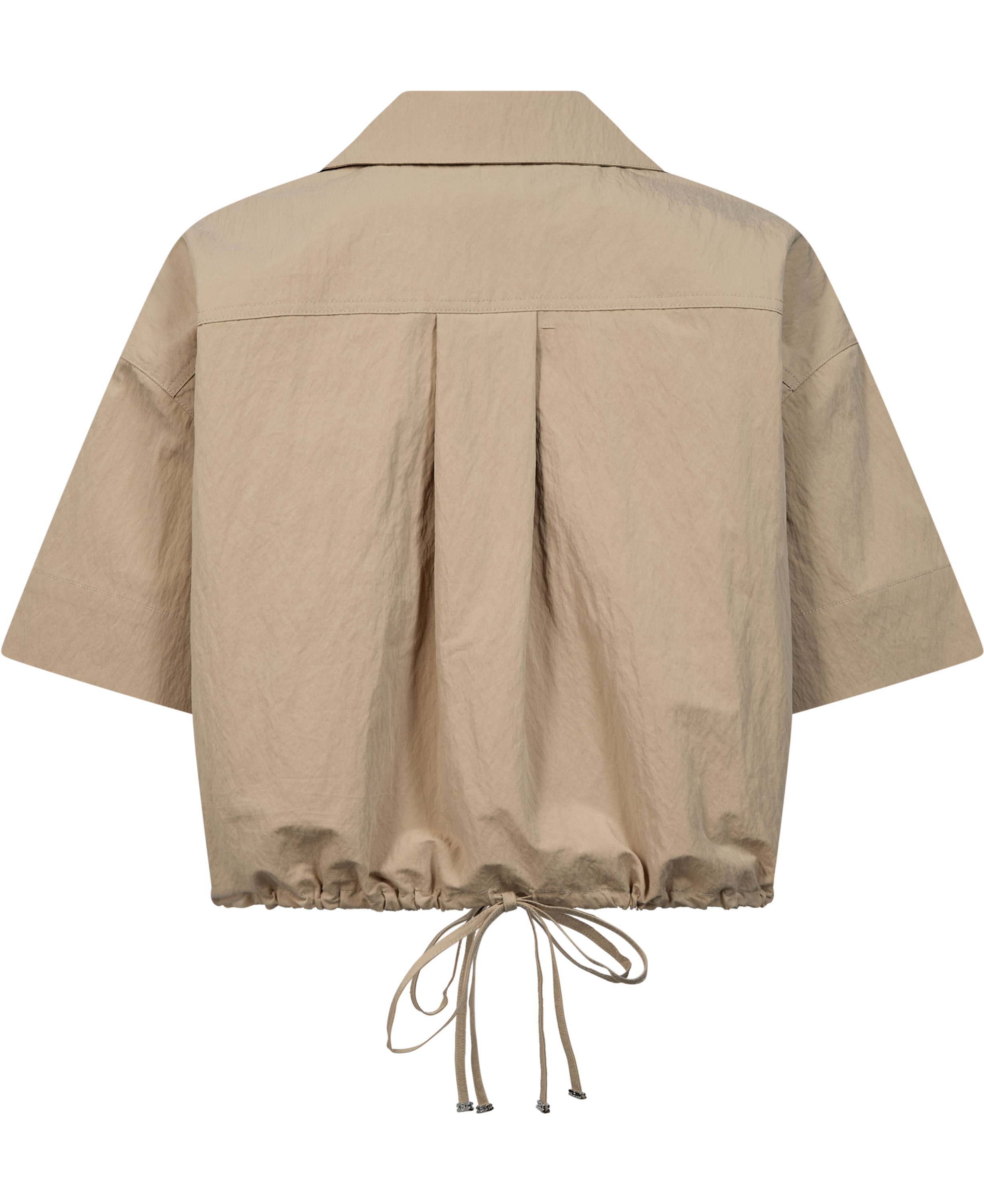 Washed Cotton Cropped Bowling Shirt