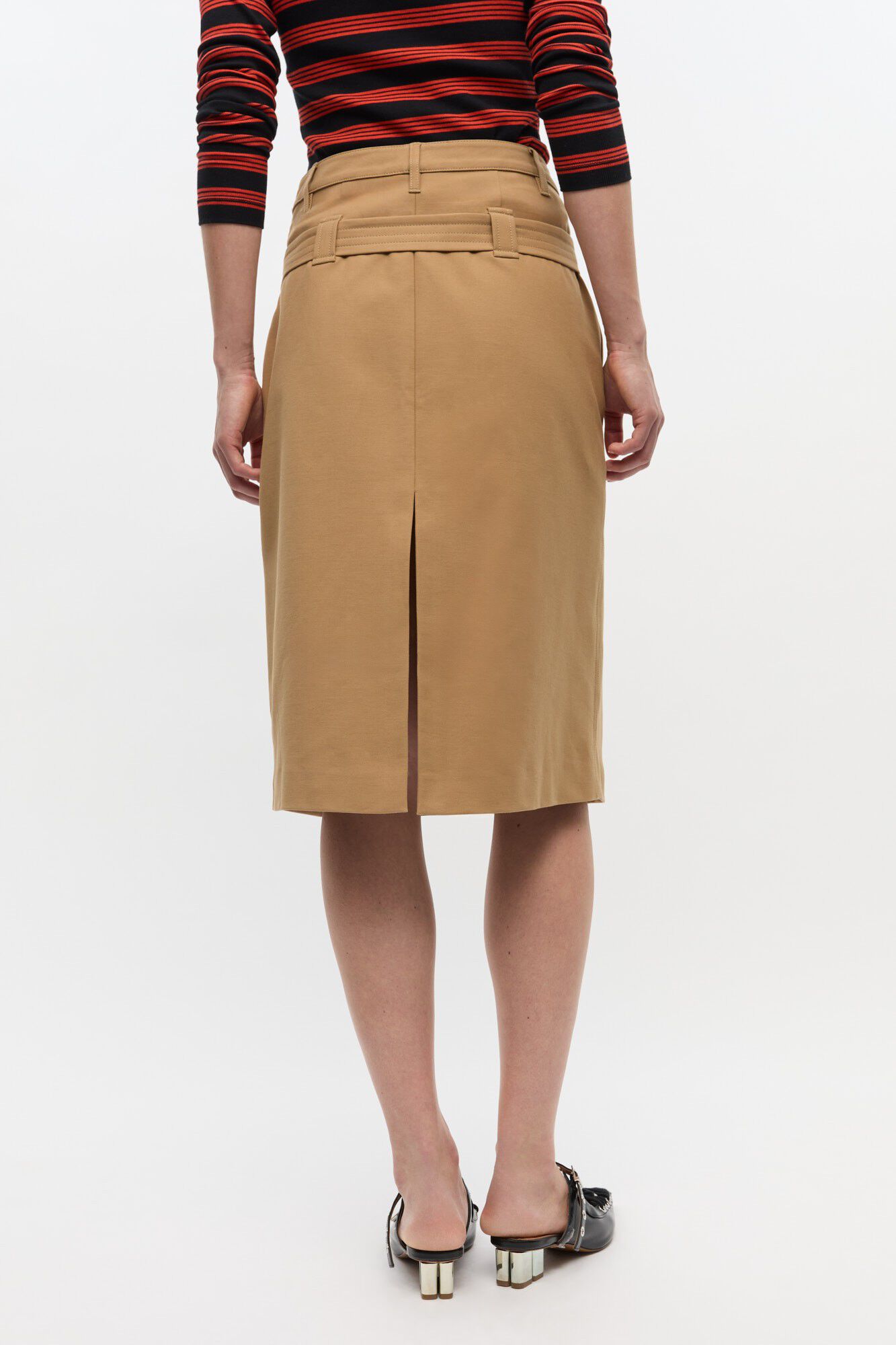 Heavy Cotton Tailoring Midi Skirt