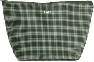 Grid Pouch-Medium-Dark green