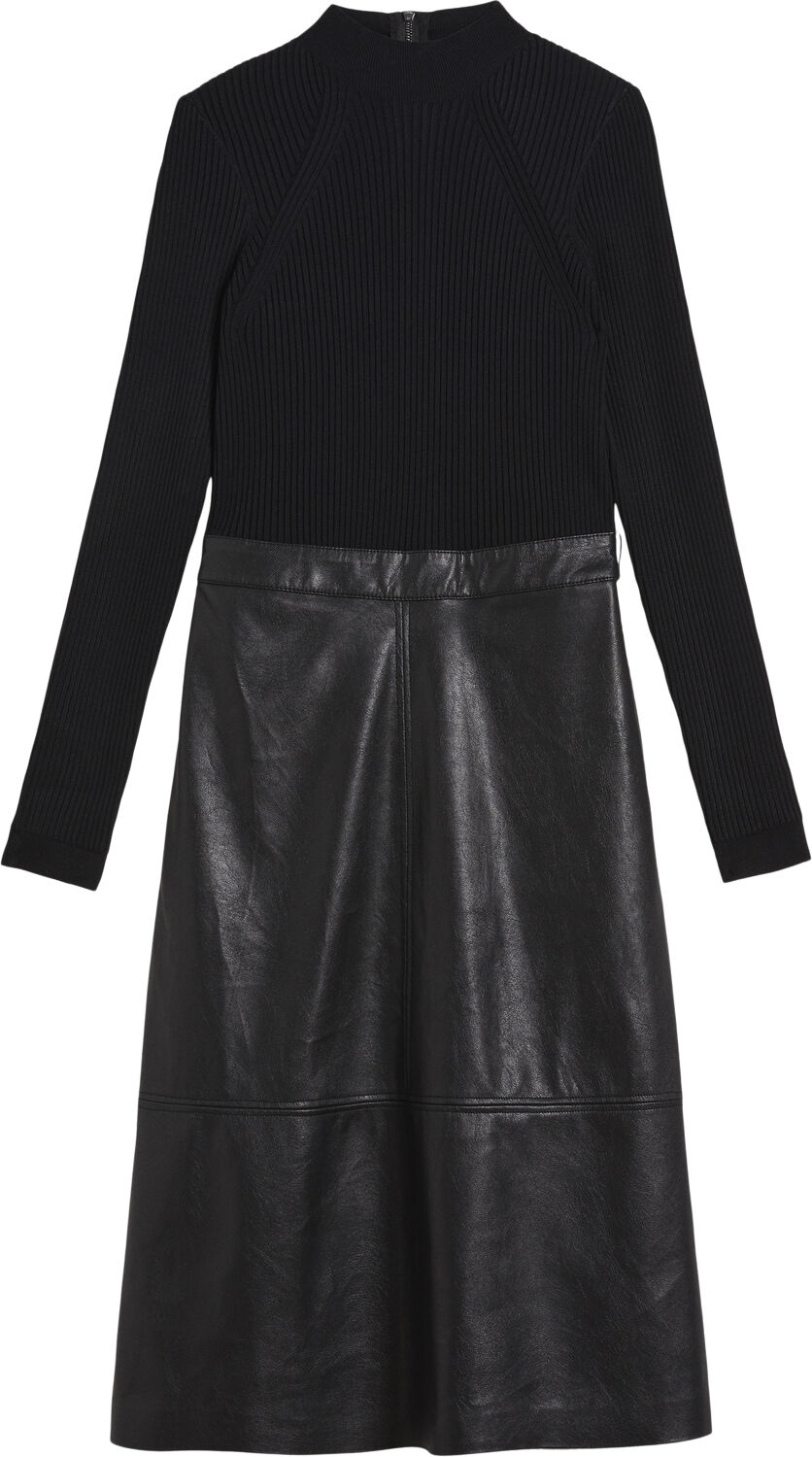 ALLTAA Knitted Bodice Dress With Pl