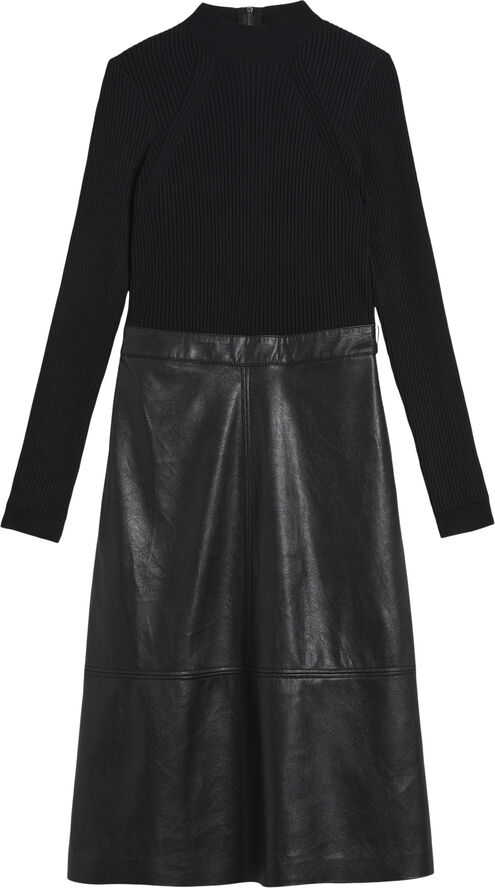 ALLTAA Knitted Bodice Dress With Pl