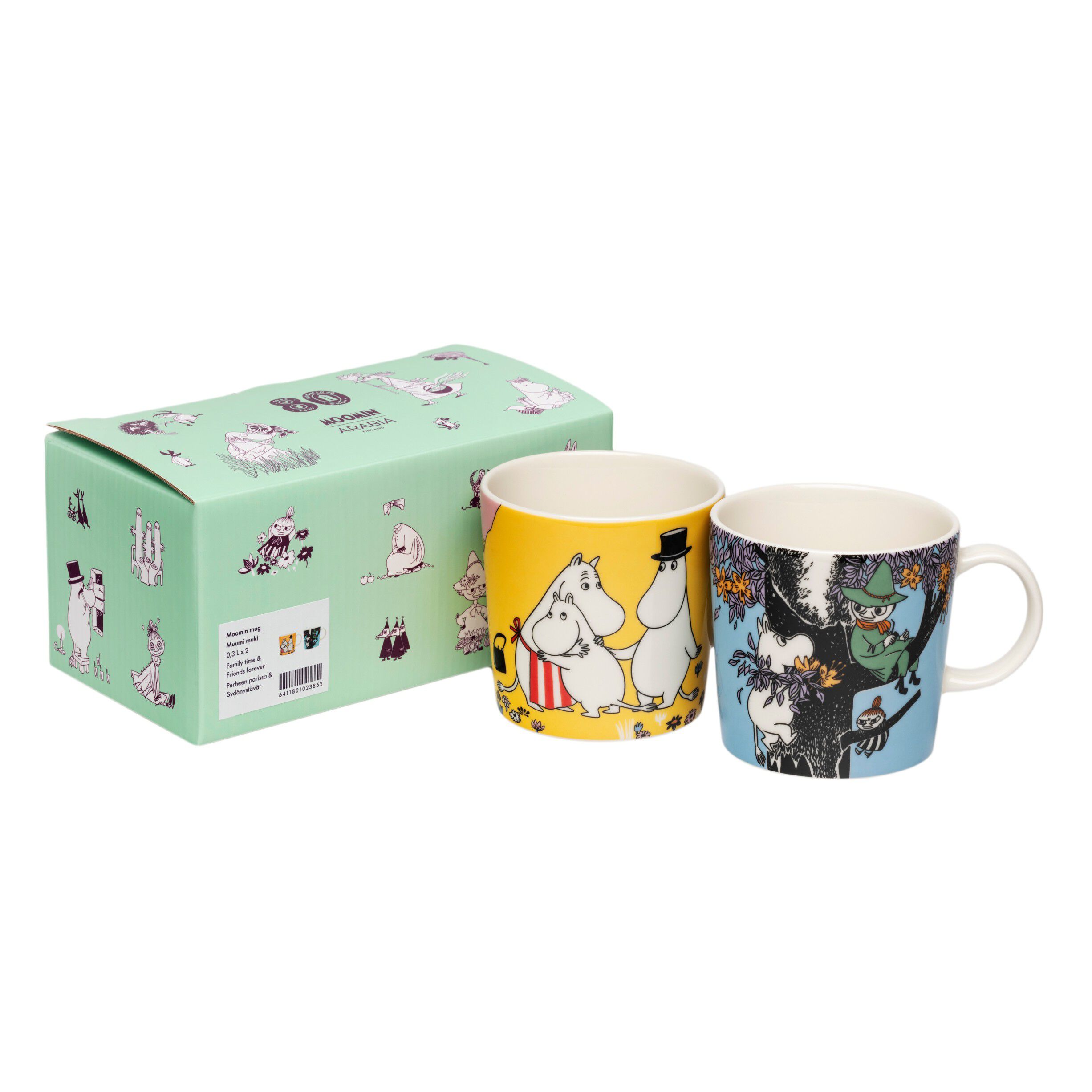 Moomin Arabia 30cl krus 2stk Familietid og Venner for evigt