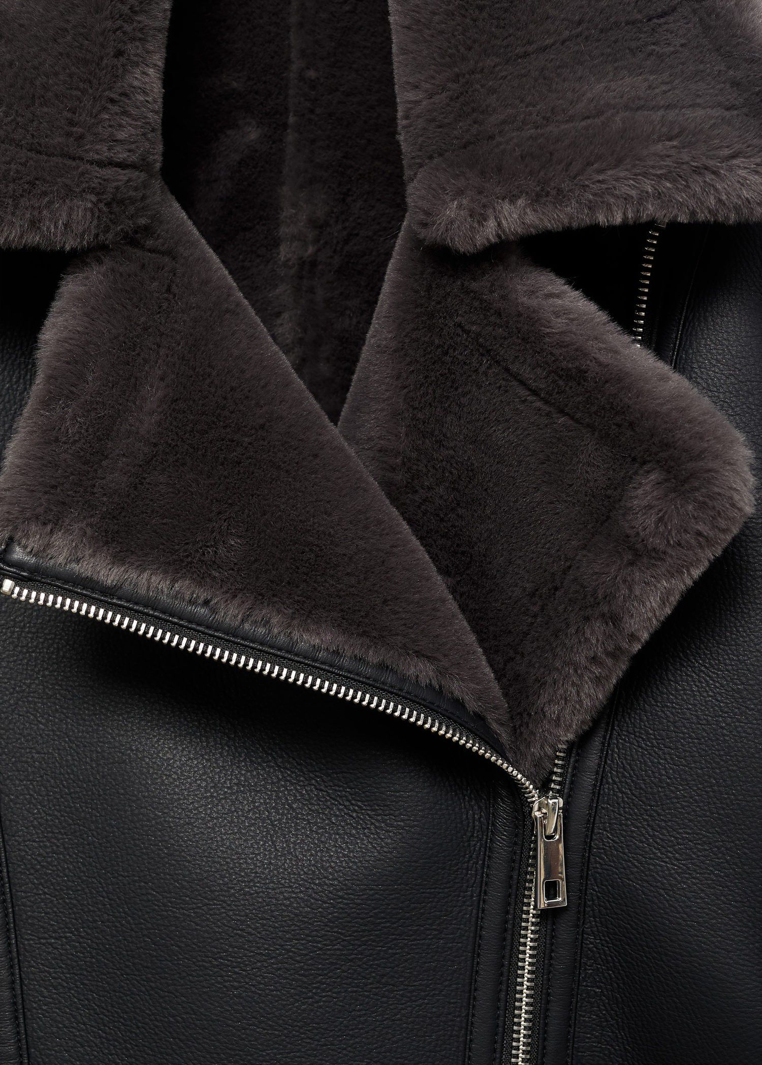 Fur-effect biker jacket