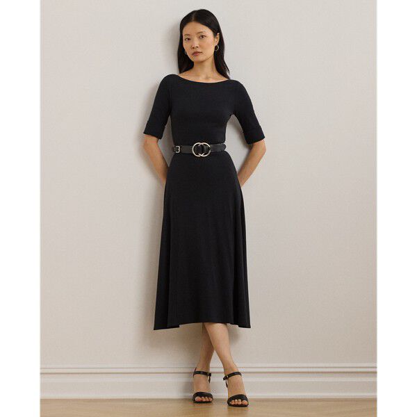 Rib-Knit Stretch Cotton Midi Dress