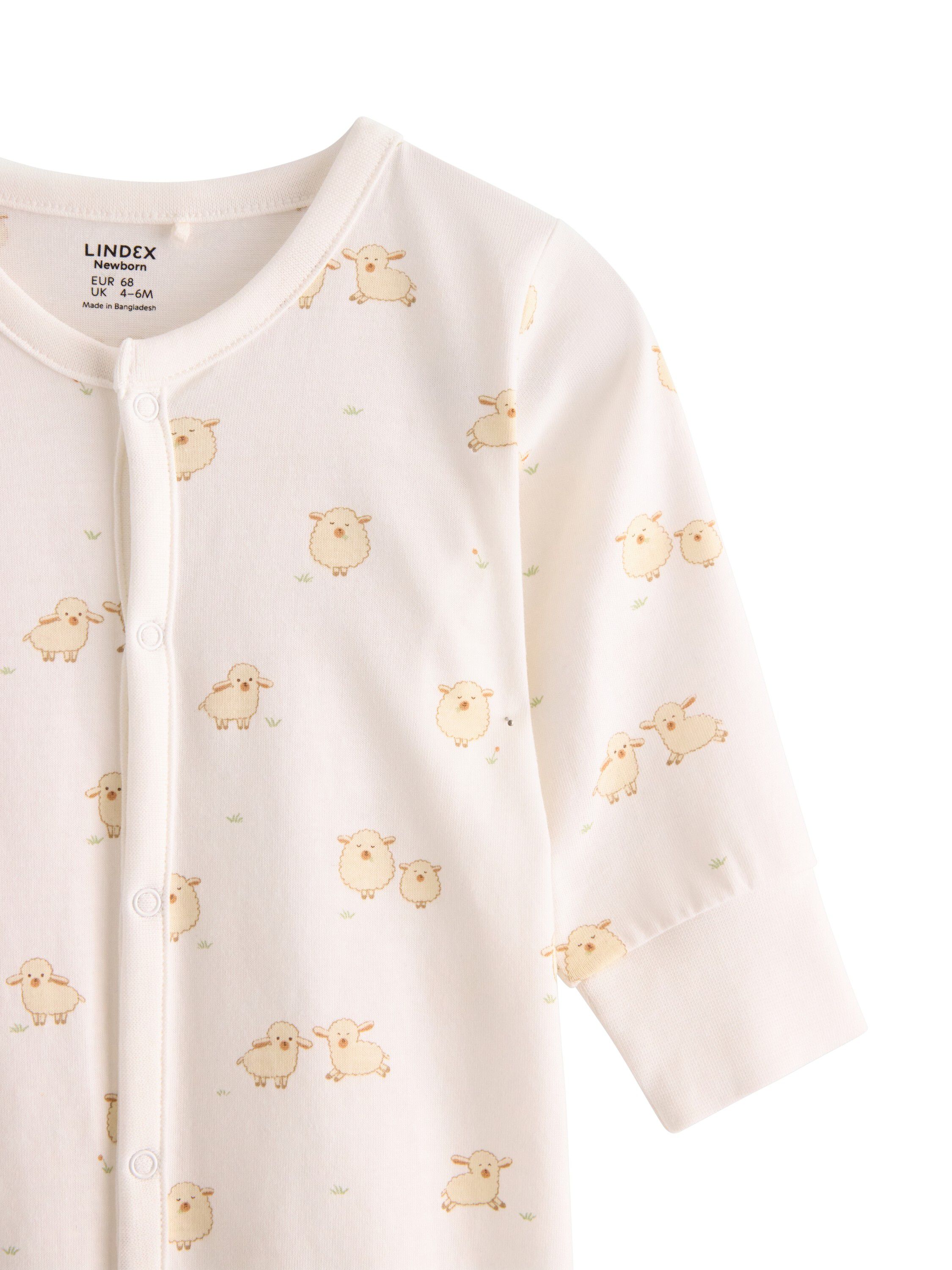 Pyjamas i jerseybomuld med f&oslash;dder,