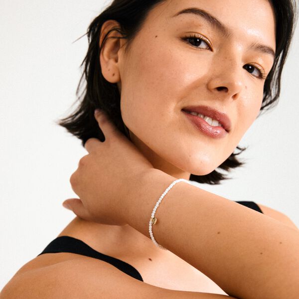 INDIE bracelet white, gold-plated