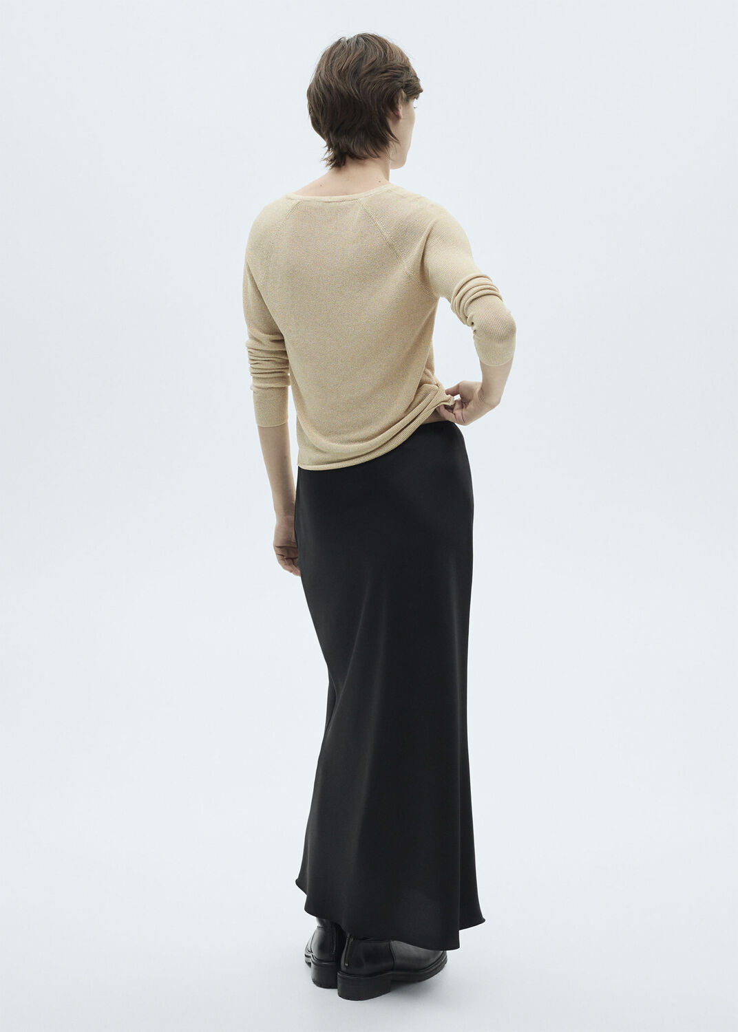 V-neck lurex sweater