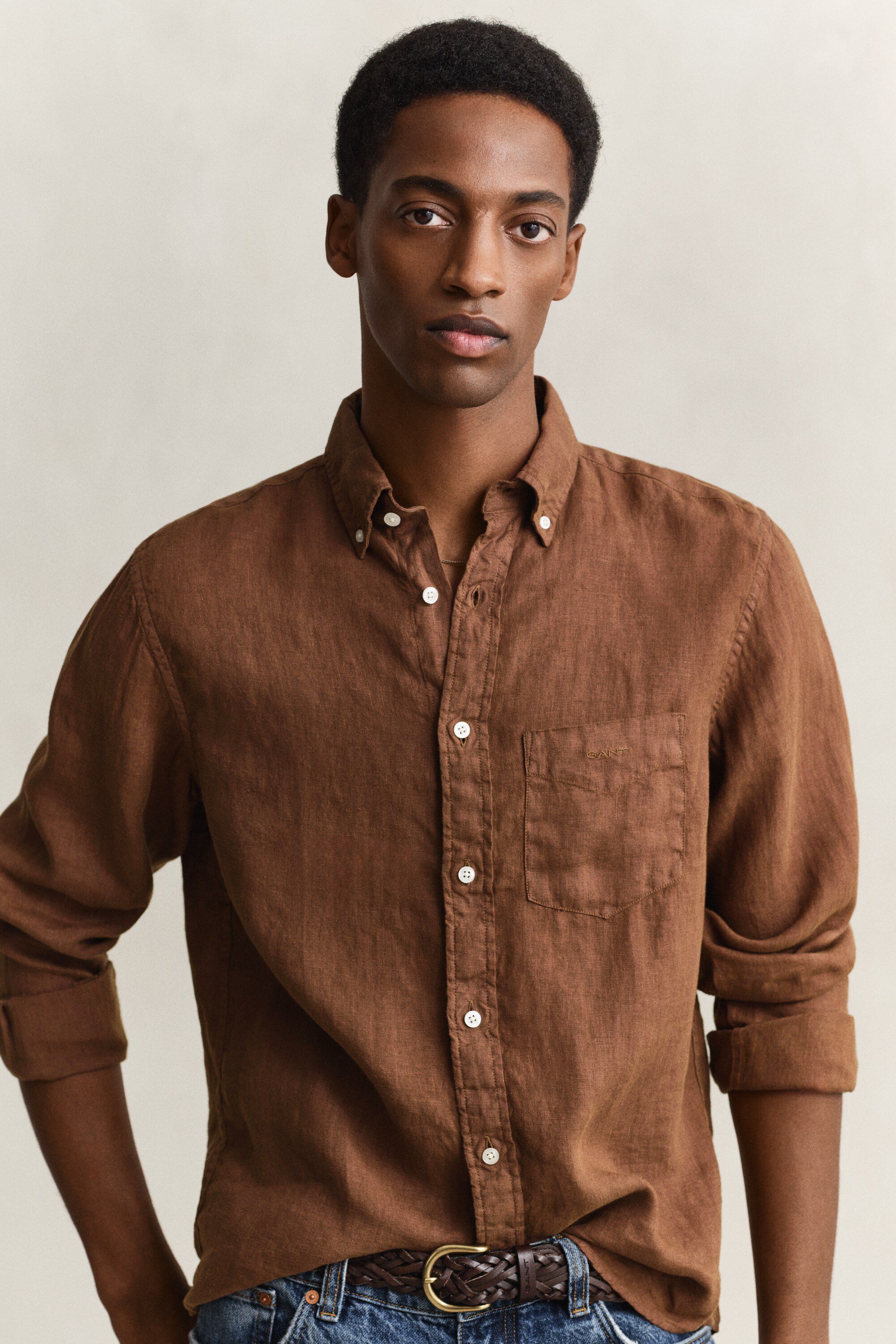 REG GMNT DYED LINEN SHIRT