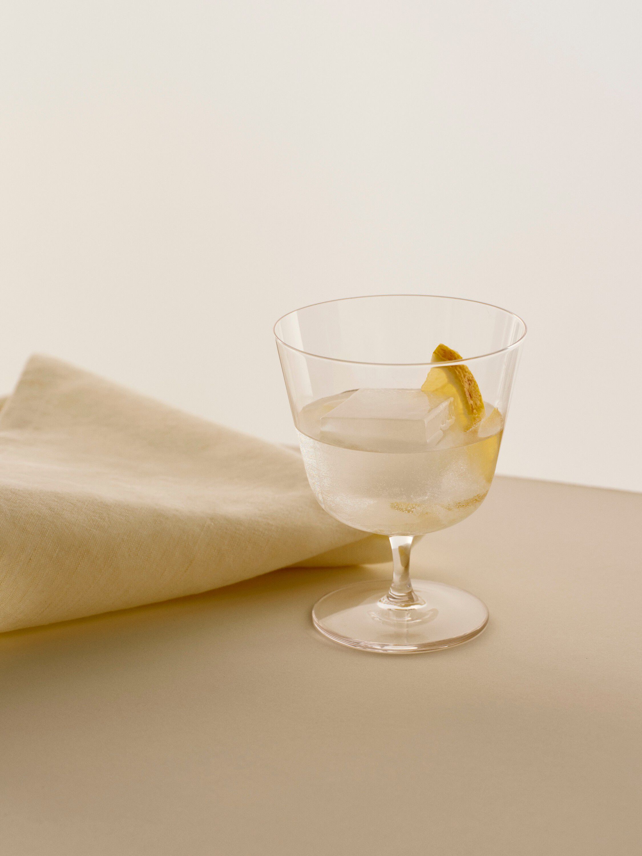 Curve Stem Glass-Set of 2-Small-Clear