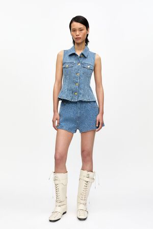 Fluffy Denim Shorts
