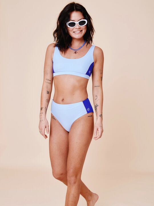 Agung Colorblock sporty bikini top - Nero