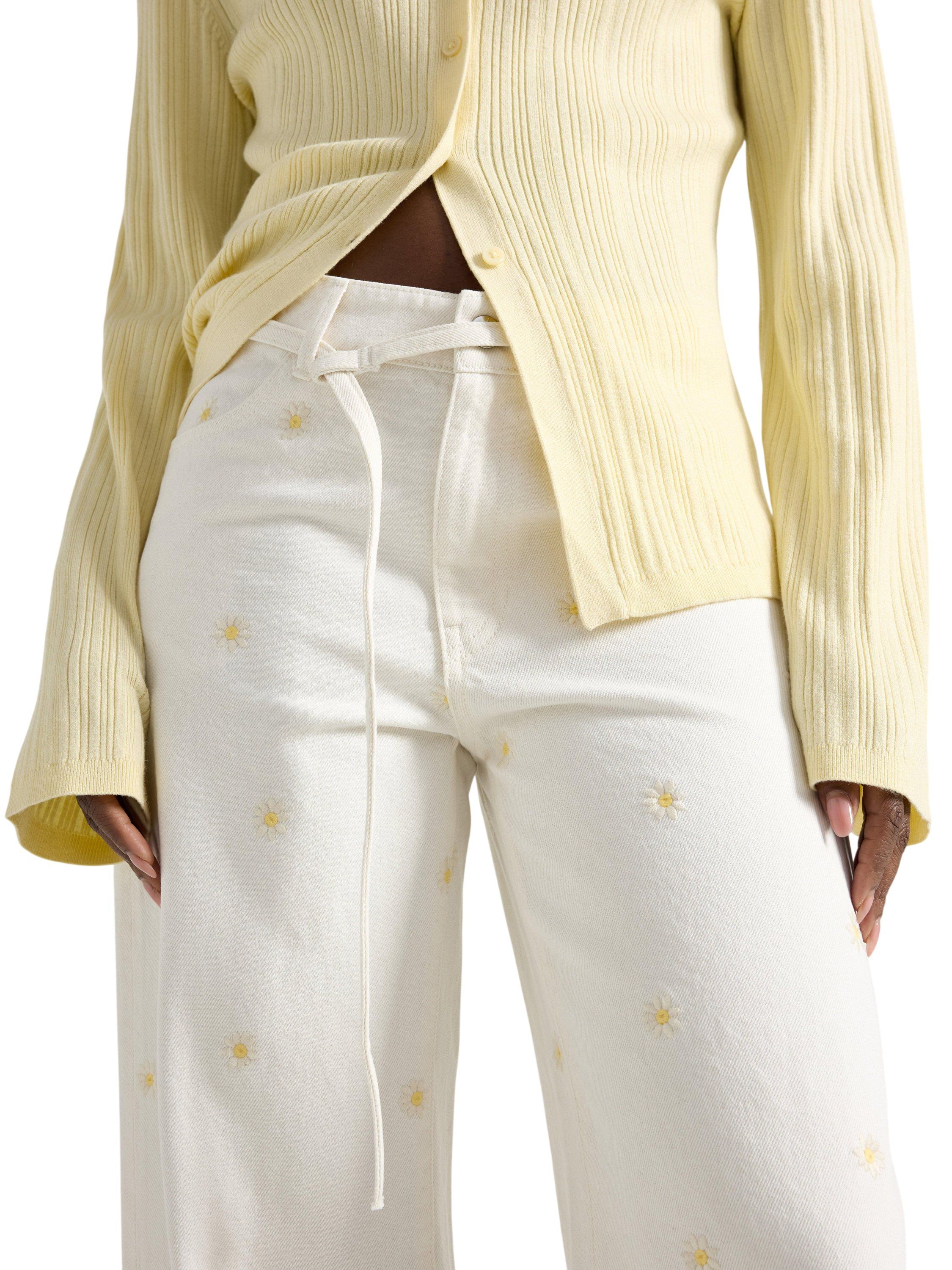 Jeans med mellemh&oslash;j talje i bomulds