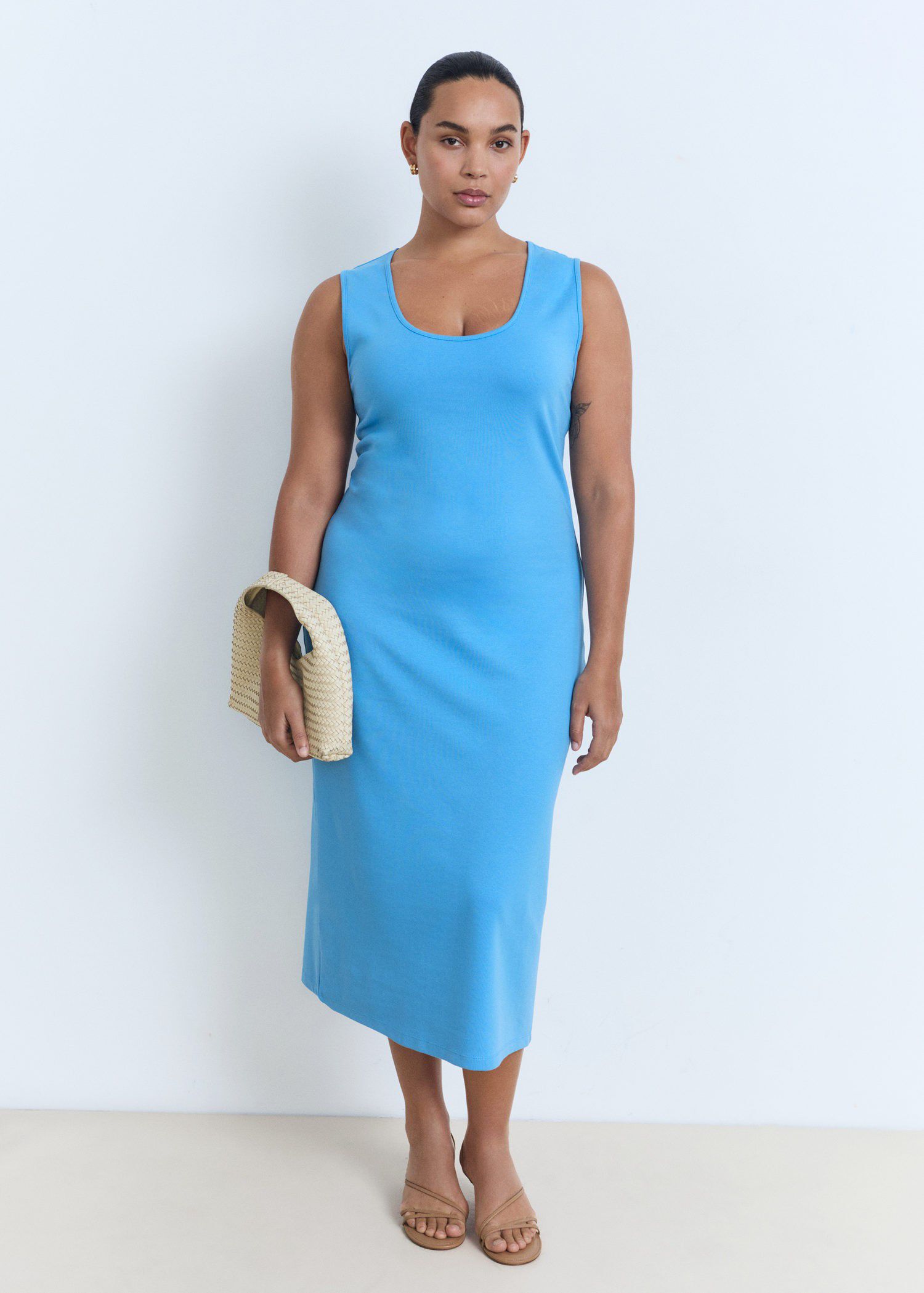 Fitted midi-dress