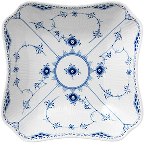 Blue Fluted Half Lace sk&aring;l kvadratisk 80 cl / 21 cm