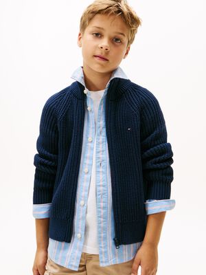 HALF CARDIGAN FULL ZIP SWEATER