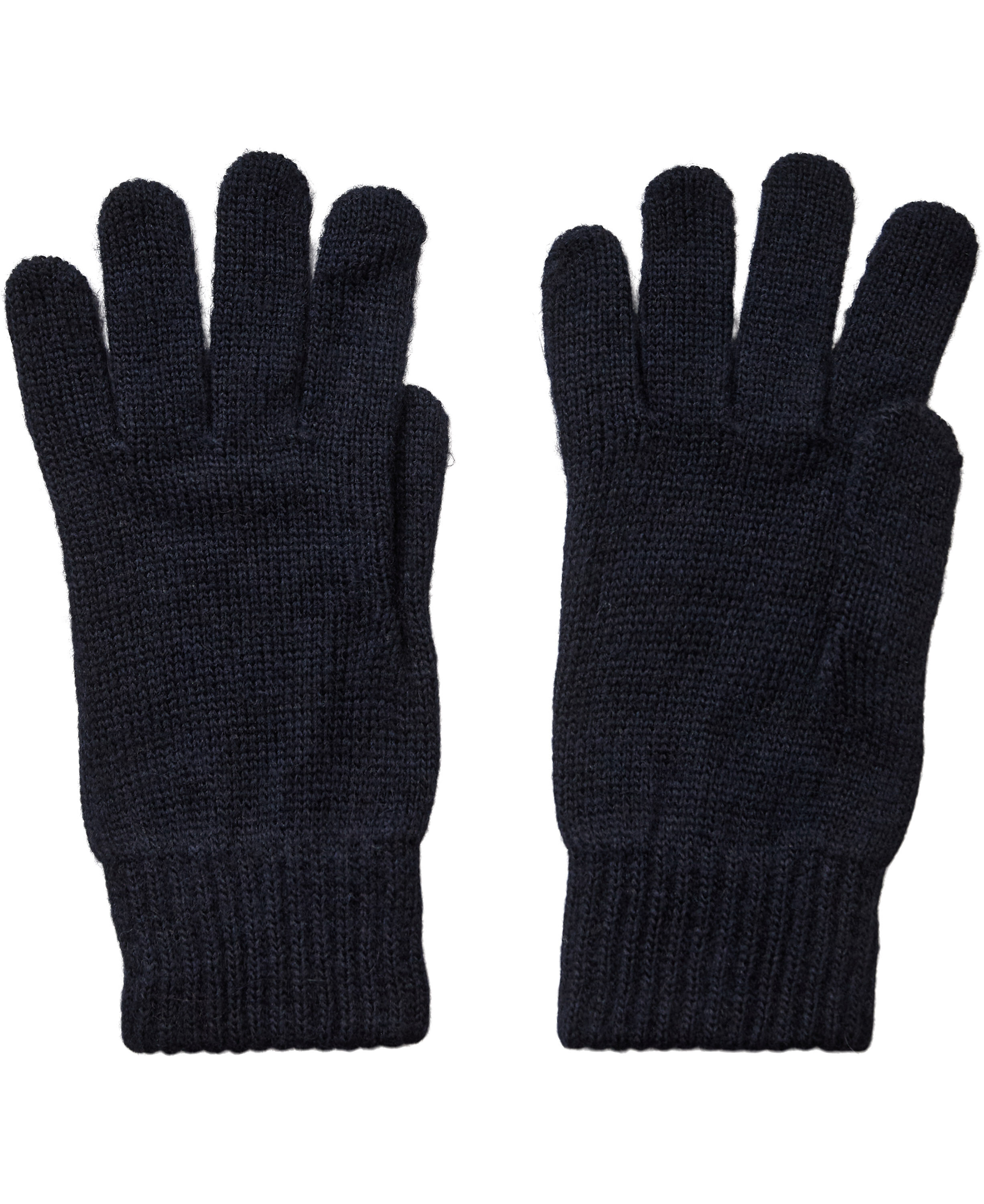 2 Pack Knitted Gloves Navy Beige