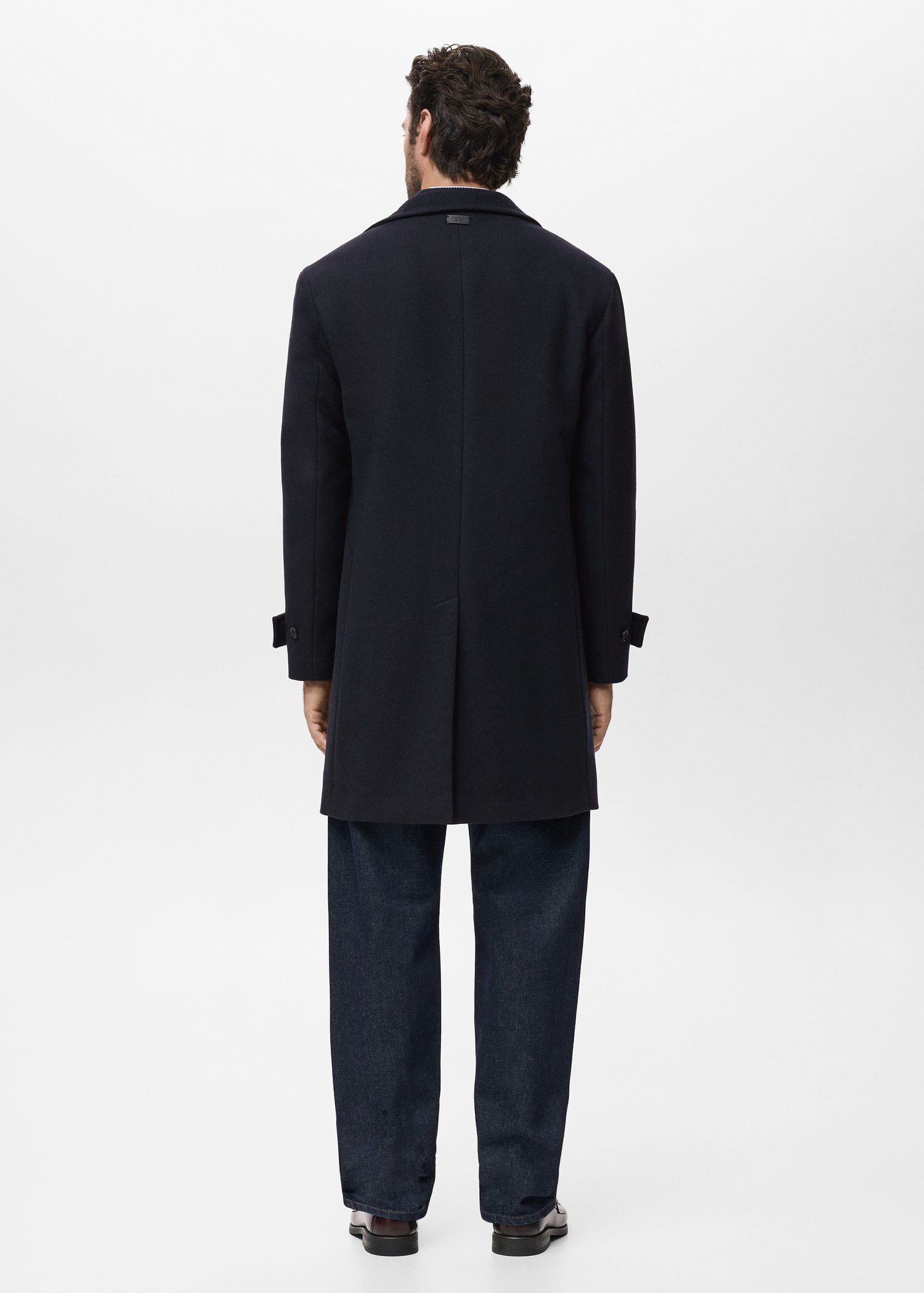 Wool funnel neck coat