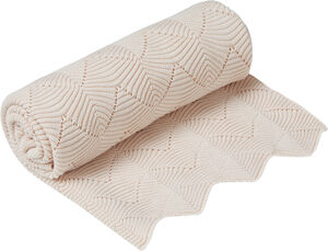 Scallop Knit Blanket, 80x100cm - GOTS Blossom Pink