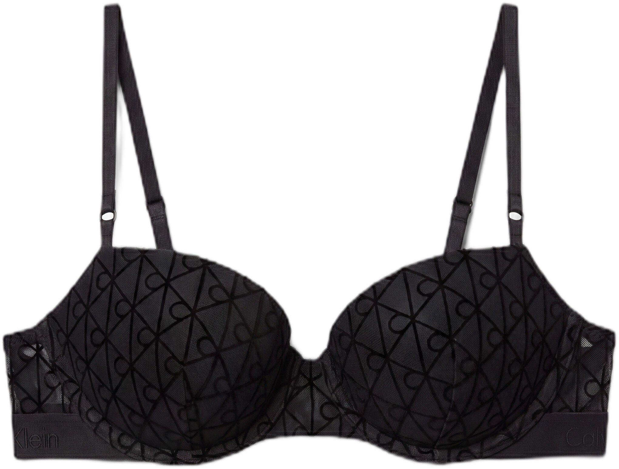 Lightly Lined Demi Bra - Emblem Flocked Mesh