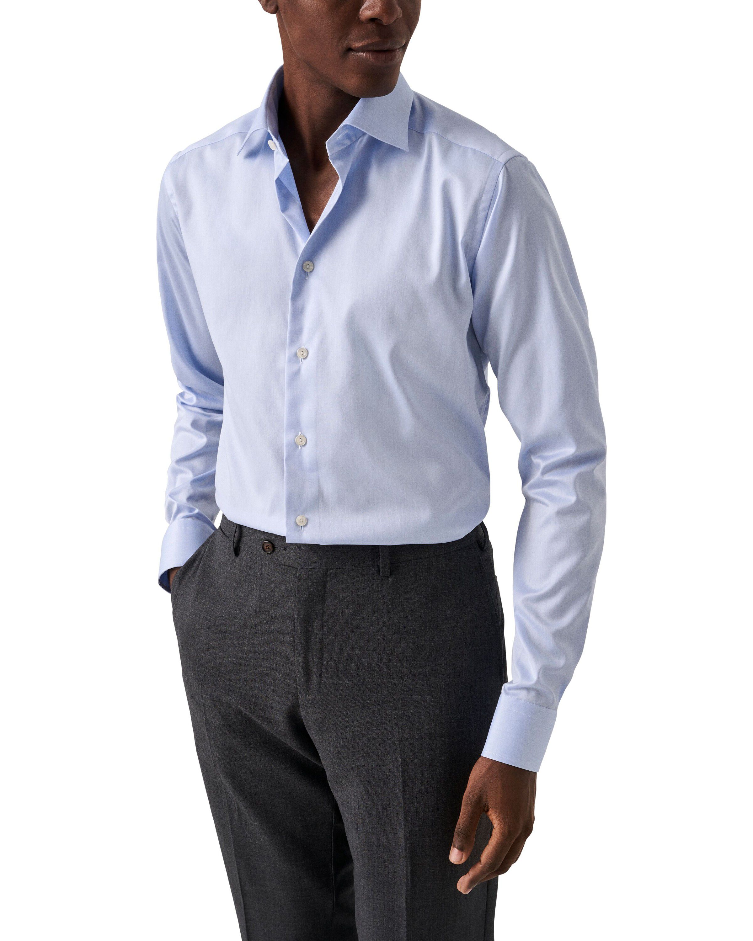 White Signature Twill Shirt Extra Long Sleeves - Slim Fit