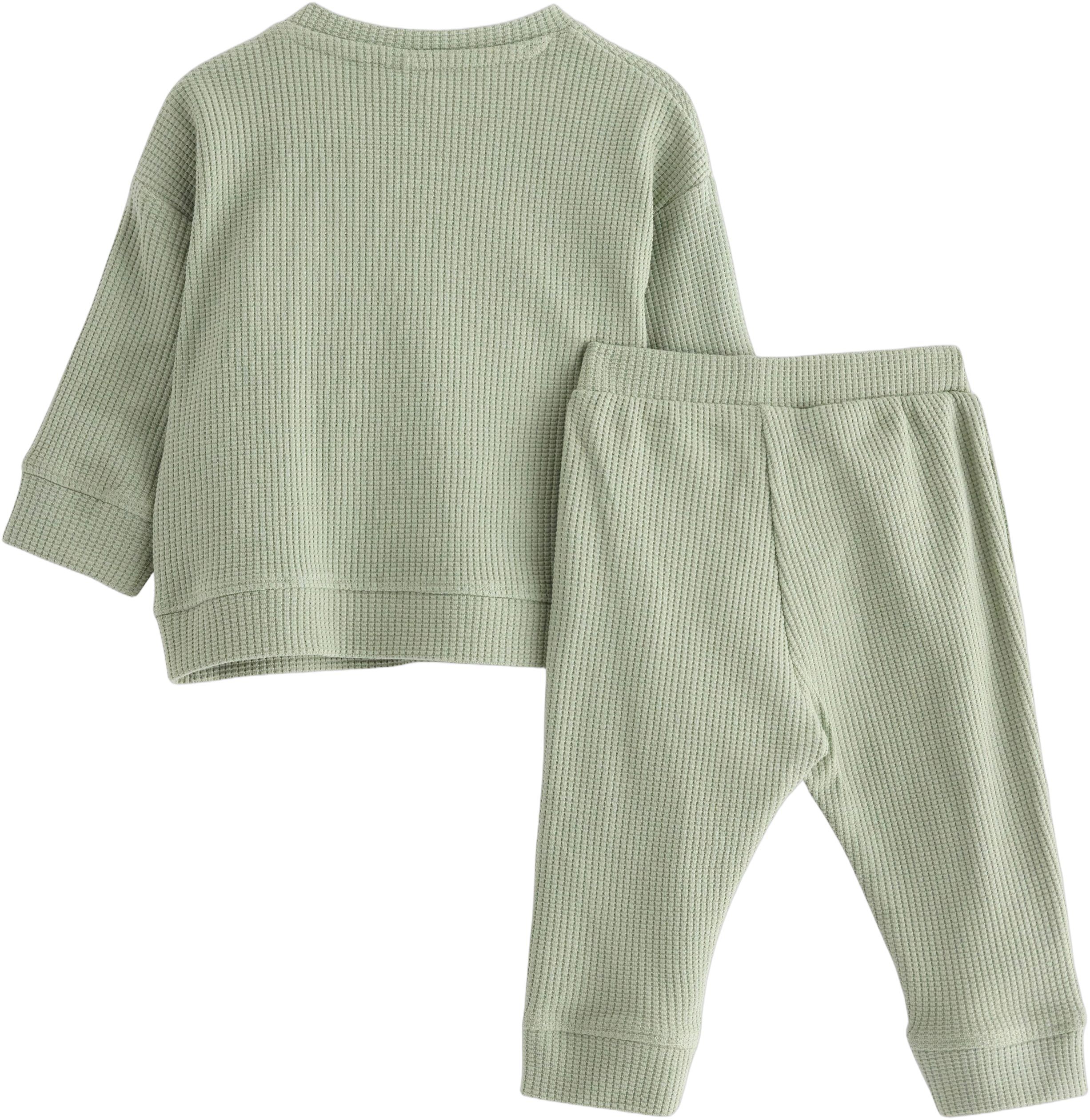 Mjukt set i v&aring;fflad bomull med en s