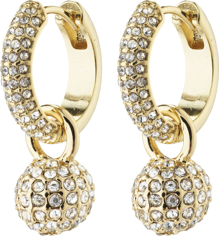 EDTLI crystal hoop earrings gold-plated