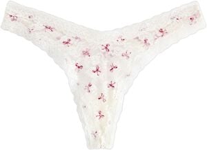 Stringtruse i blonder og mesh med l