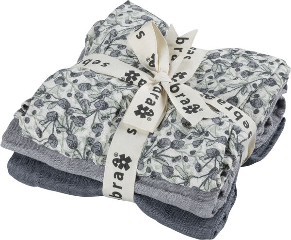 Stofbleer, 3 stk. , blue olive, forest lake blue