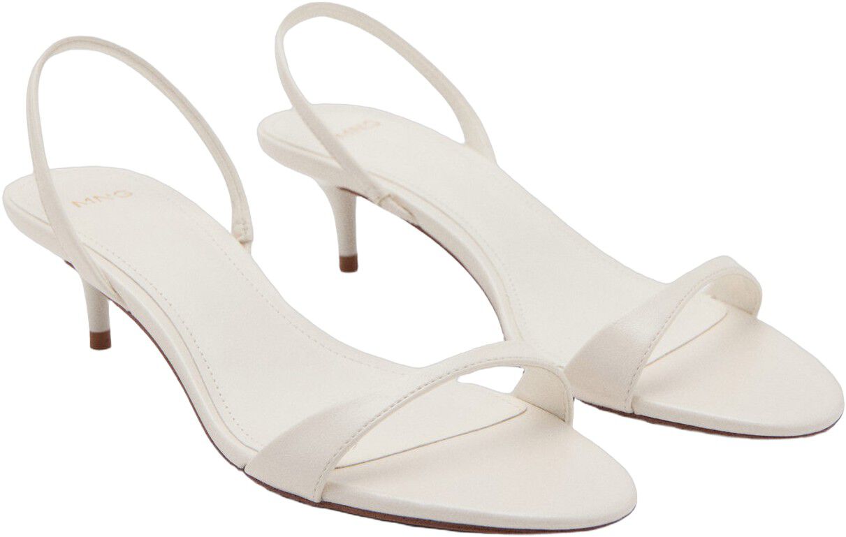 Kitten-heel sandals with strap