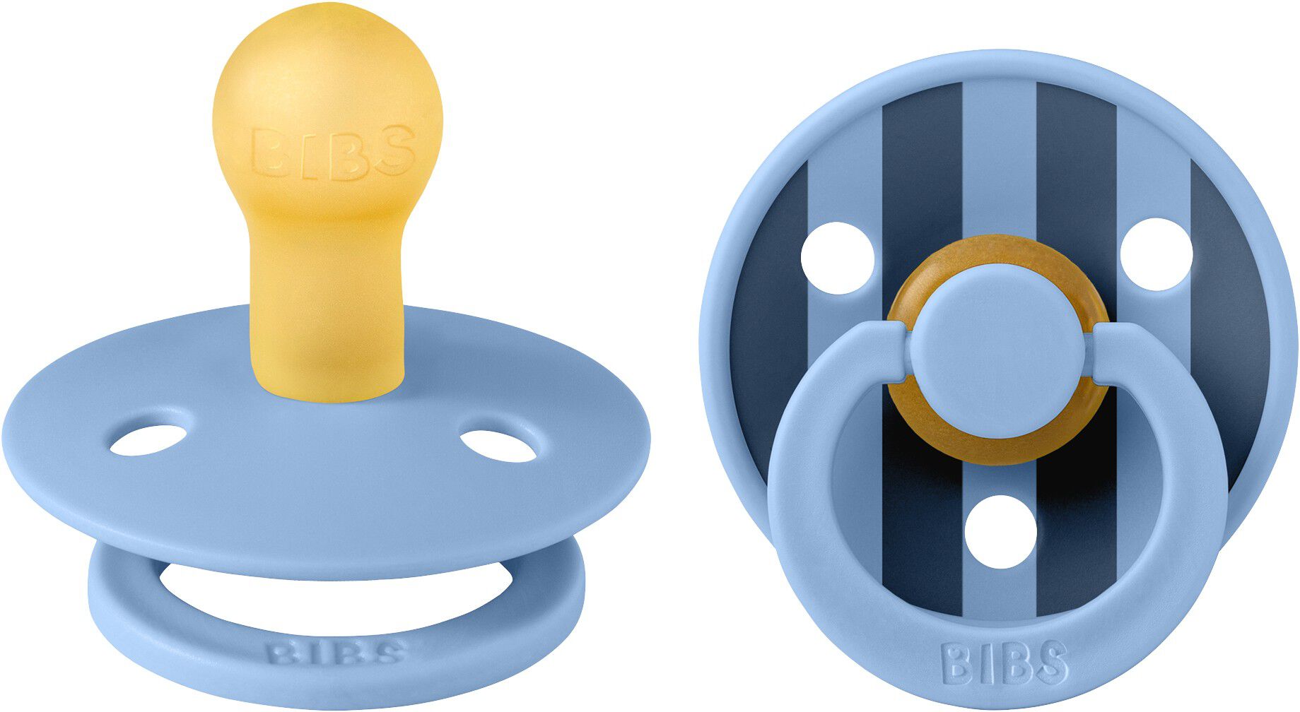 BIBS Pacifier Studio Colour 2 PACK Pin Latex Size 1 Sky Blue