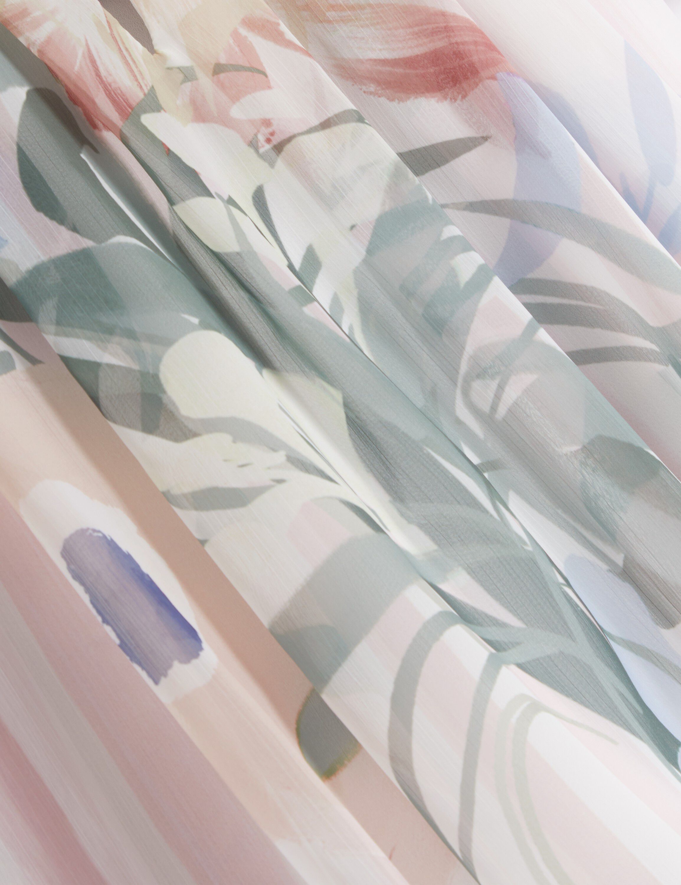 NANSII Pleated Angel Sleeve Printed