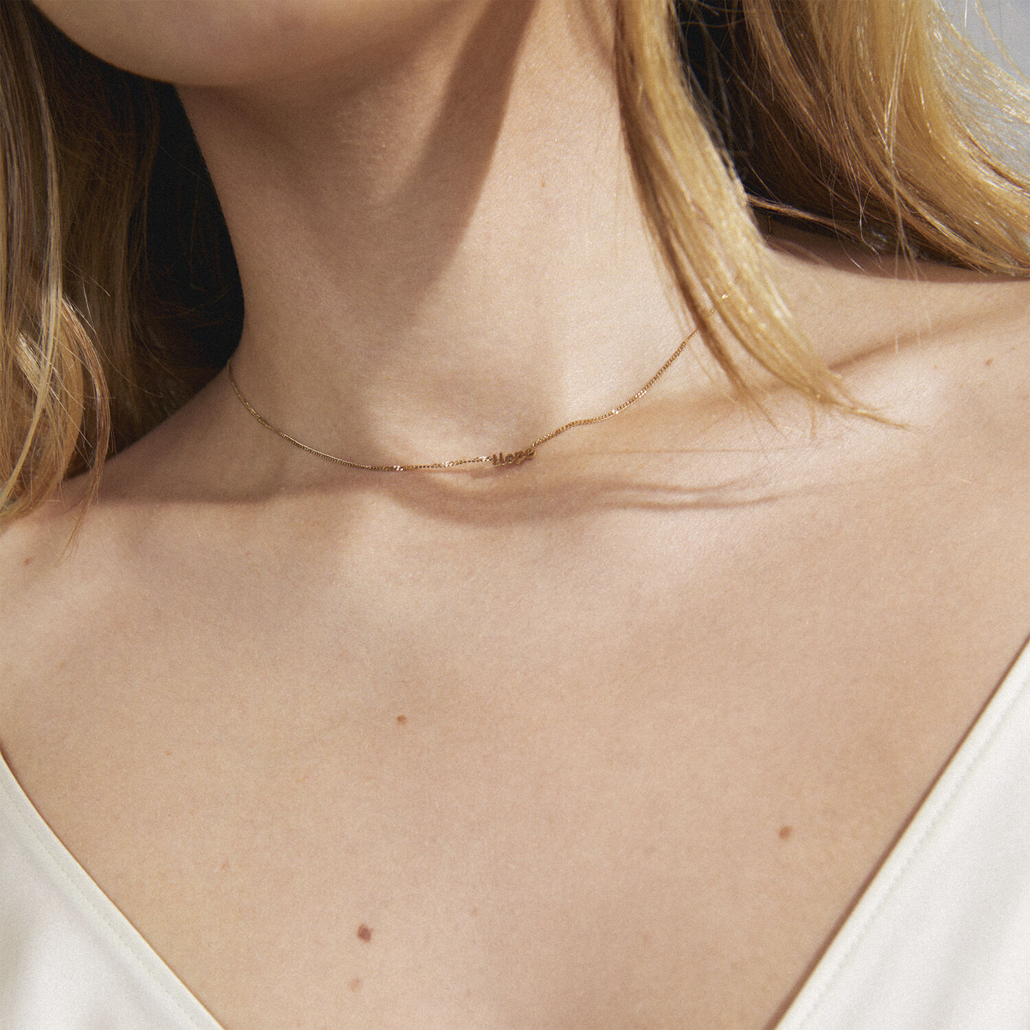 HOPE recycled necklace gold-plated