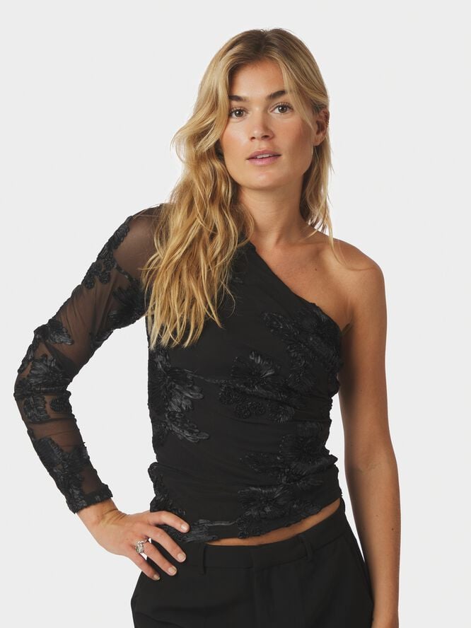 Friana Big Flower Mesh Blouse