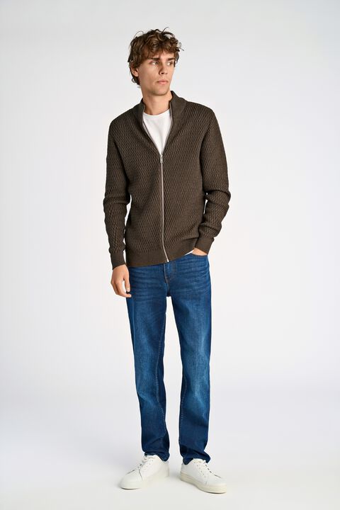 Zip through structure cardigan