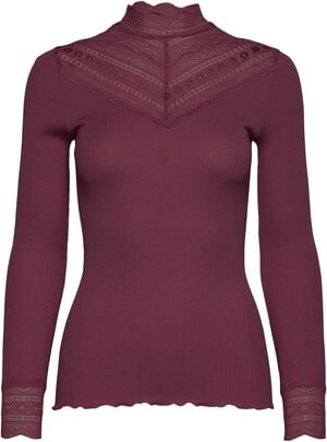RWBenita Silk LS Lace T-neck T-shirt