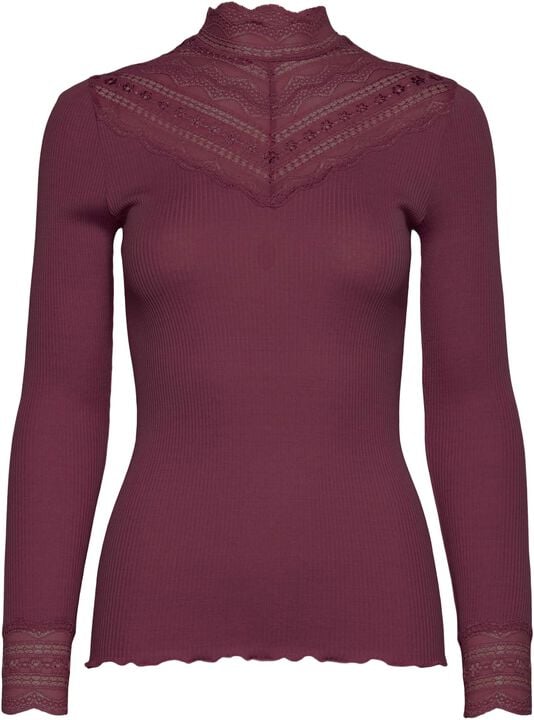 RWBenita Silk LS Lace T-neck T-shirt