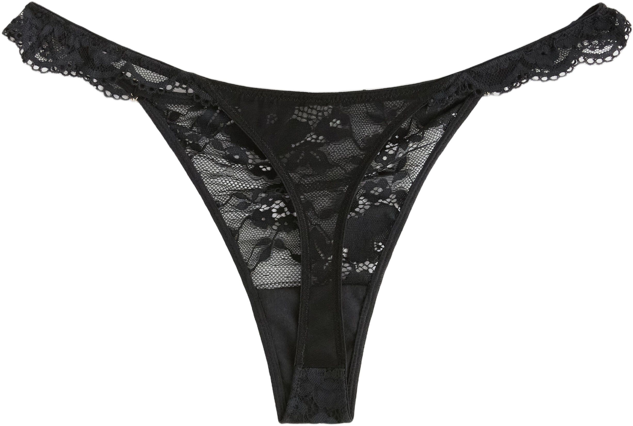 Thong in lace with a low waist and