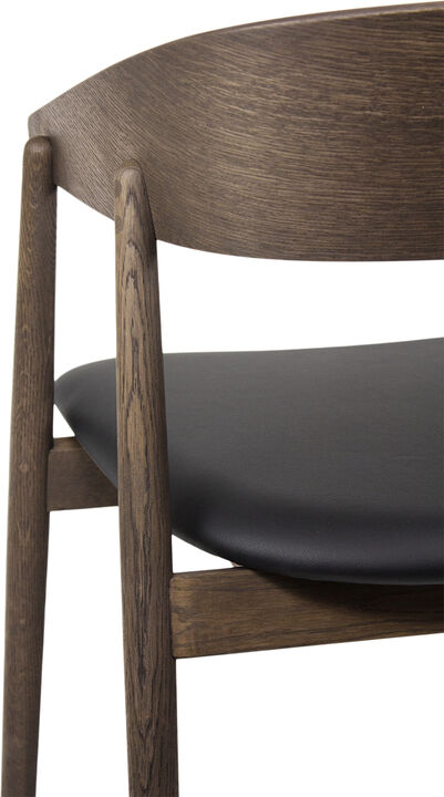 AC2 armchair, Smoked oak, Leather Black