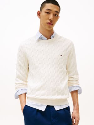 CLASSIC COTTON CABLE CREW NECK