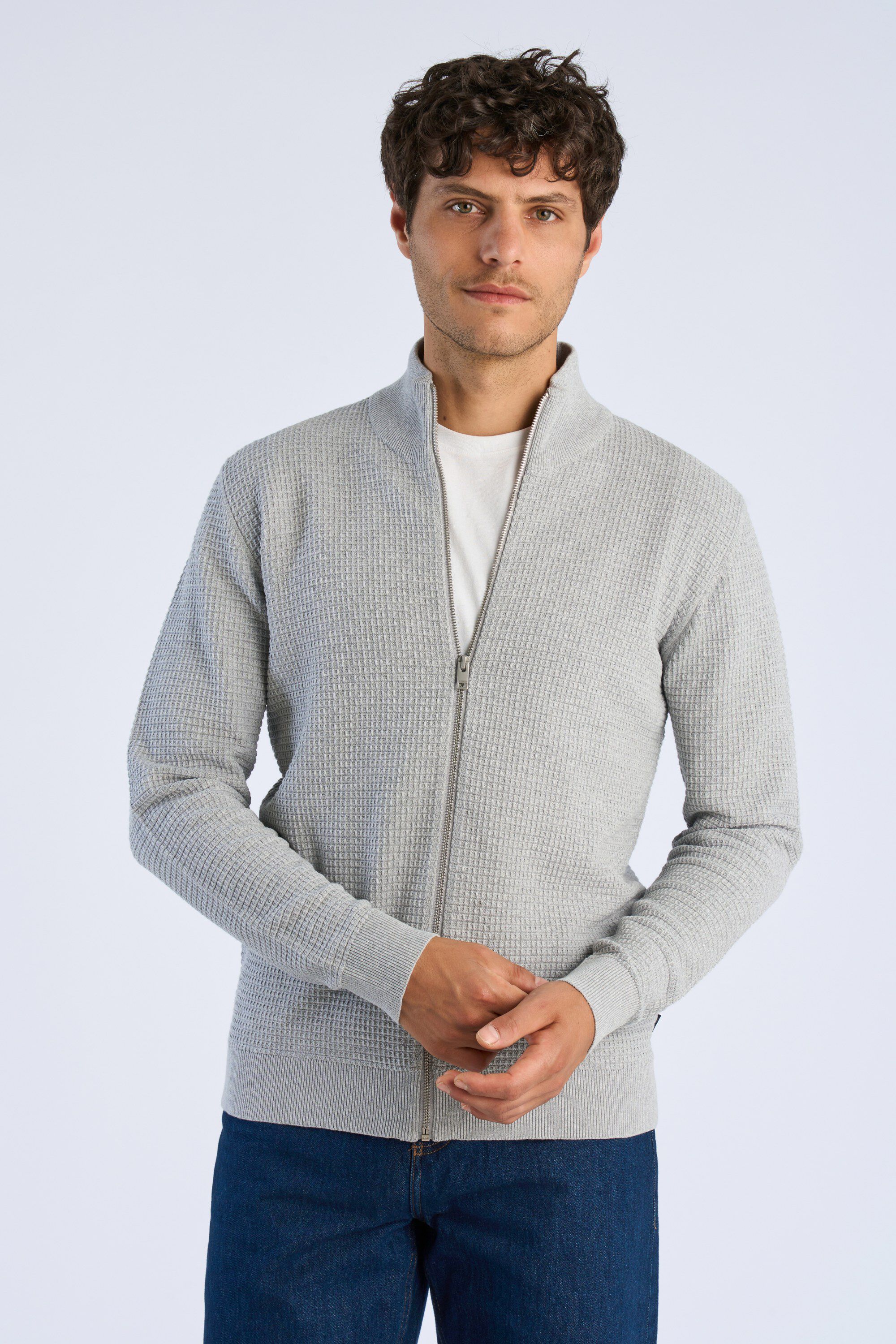 Knitted zip cardigan